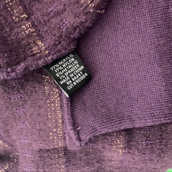 BCBGMaxazria Purple Cardigan Zip Sweater XL - Picture 6 of 7